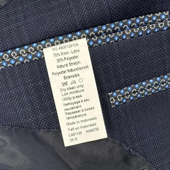 Lauren Ralph Lauren Mens UltraFlex Lancaster Classic Fit Suit Jacket Navy 36R